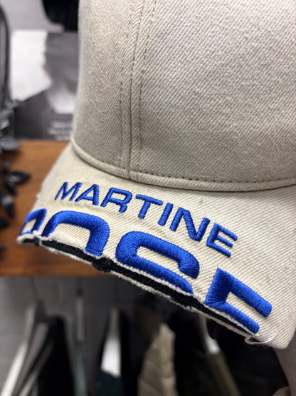 Martine Rose ‘Chopped Brim’ Tan/Blue Logo Strap-Back Hat