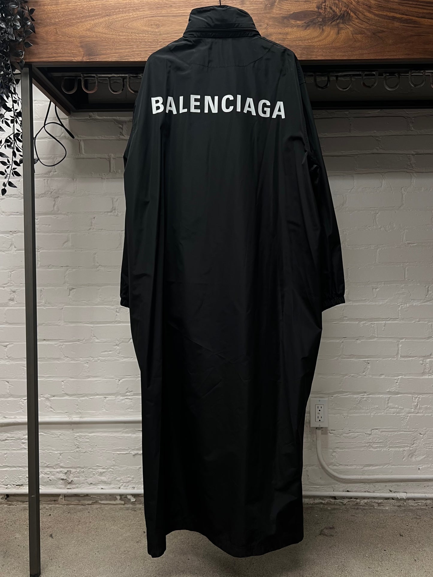 Balenciaga Spell-Out Logo Trench Shell Rain Coat