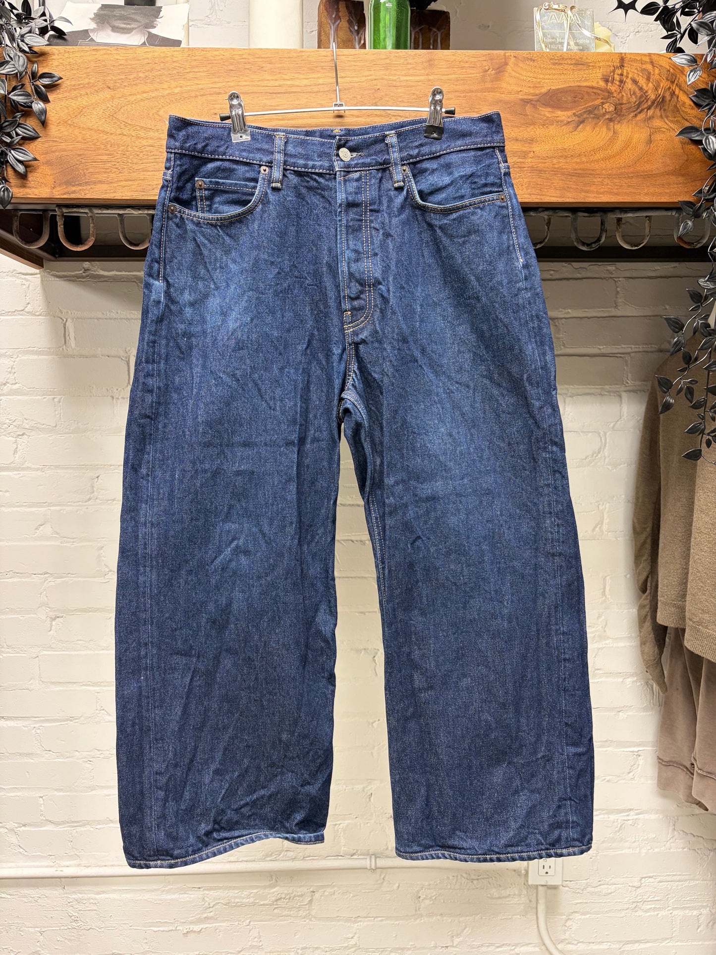 Acne Studios ‘1981’ Raw Blue Wide Leg Denim