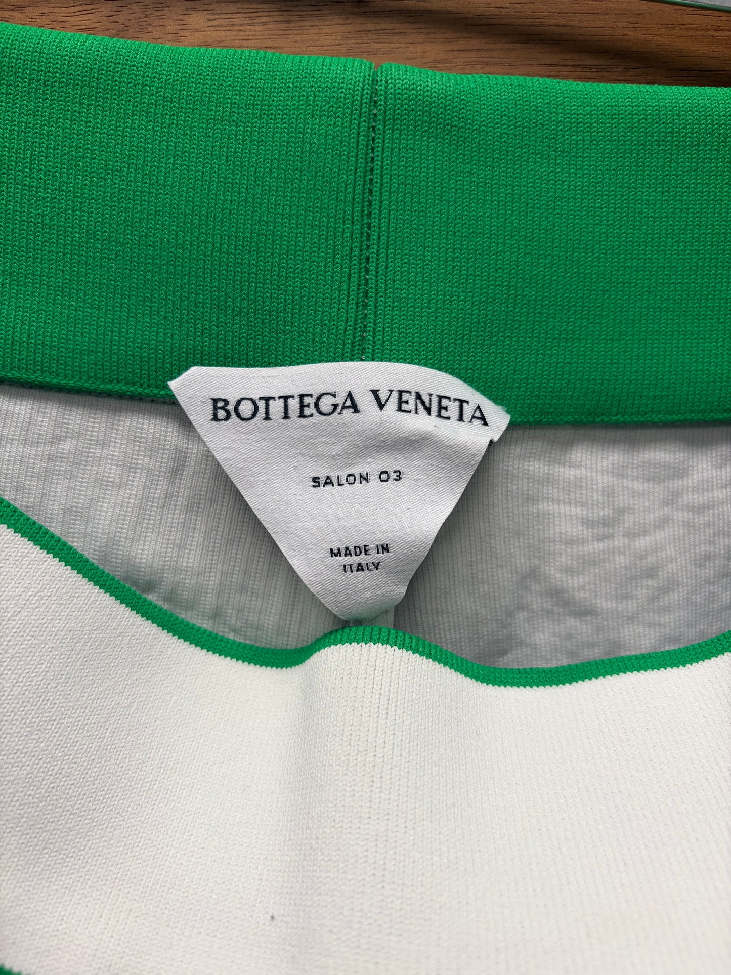 SS2022 Bottega Veneta White/Green Track Pants