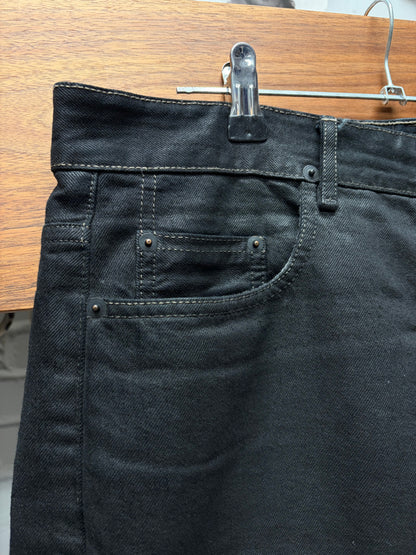 Rick Owens ‘Torrence Cut’ Waxed Black Cropped Denim