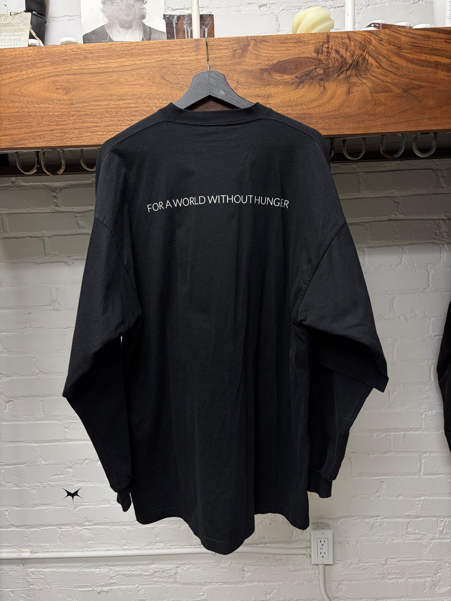 2022 Balenciaga ‘WFD’ World Food Programme Layered Black Long Sleeve Shirt