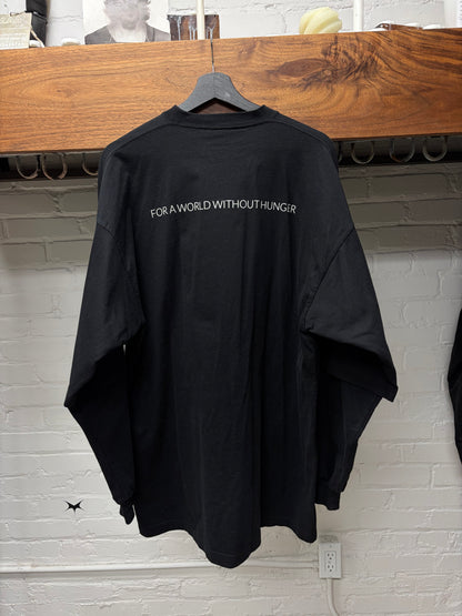 2022 Balenciaga ‘WFD’ World Food Programme Layered Black Long Sleeve Shirt