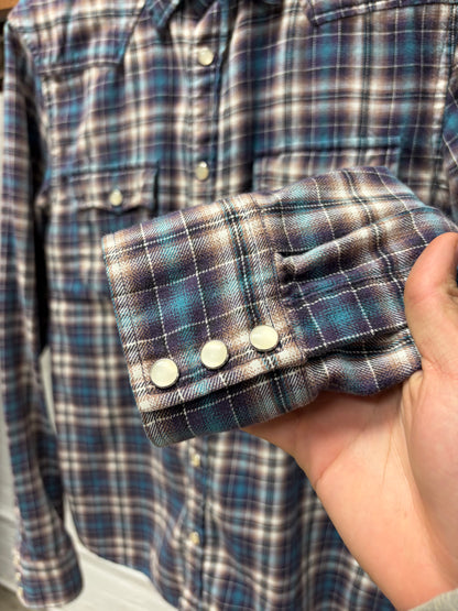 PPFM Button Snap Plaid Long Sleeve Shirt