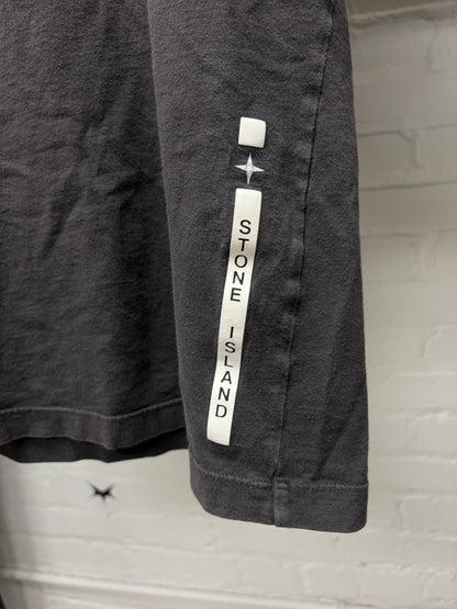 Stone Island ‘Vertical Logo’ Grey Cotton T-Shirt