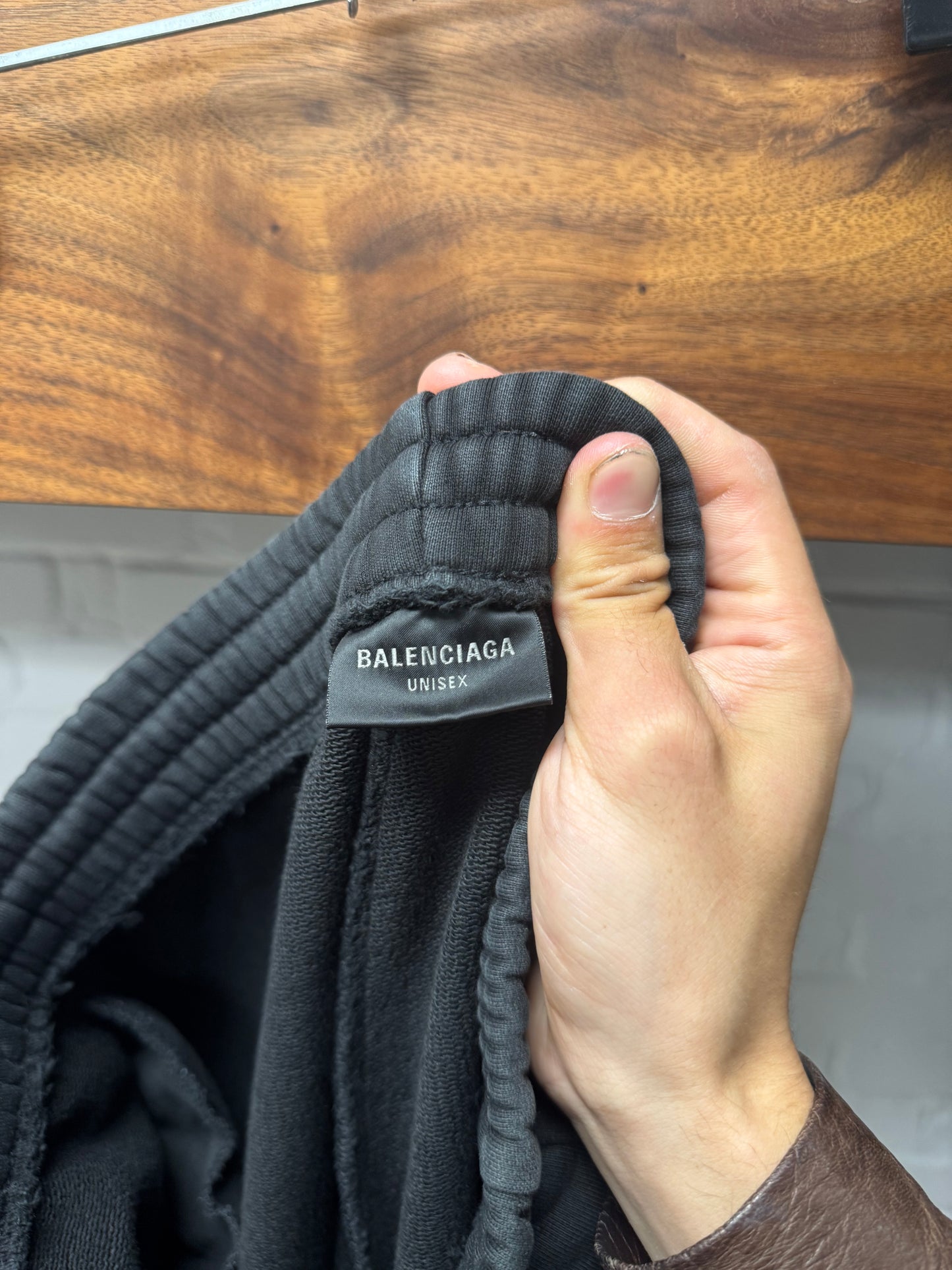 2024 Balenciaga ‘Activewear’ 3M Logo Wide Leg Black Sweatpants