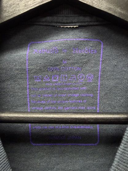 Rebuild By Needles ‘7 Cuts’ Dark Blue Reconstructed Embroidered Logo Pocket T-Shirt