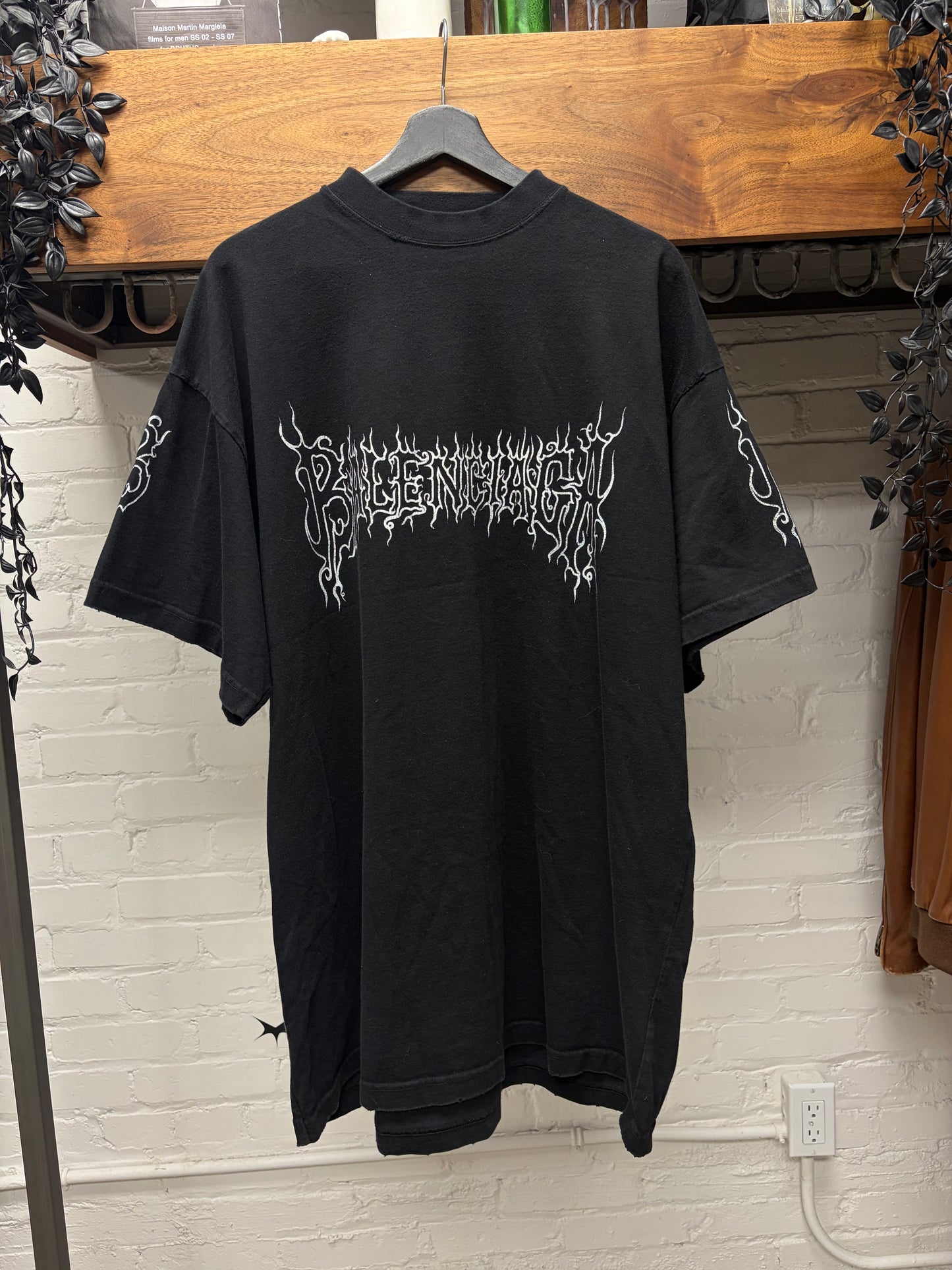 AW2023 Balenciaga ‘Darkwave’ Distressed Black Logo T-Shirt