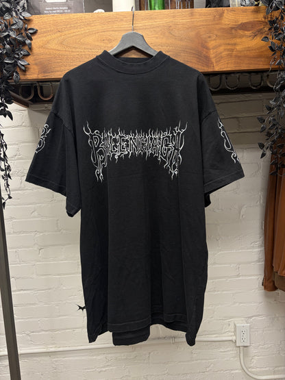 AW2023 Balenciaga ‘Darkwave’ Distressed Black Logo T-Shirt