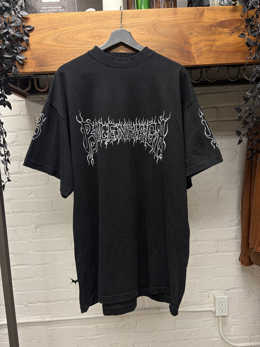 AW2023 Balenciaga ‘Darkwave’ Distressed Black Logo T-Shirt