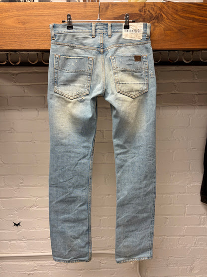 Dirk Bikkembergs Light Washed Blue Distressed Skinny Jeans
