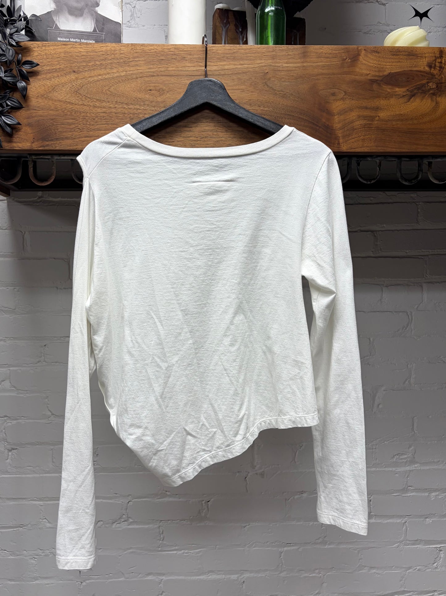 SS2017 Maison Margiela Asymmetric White Layered Cotton Long Sleeve Shirt