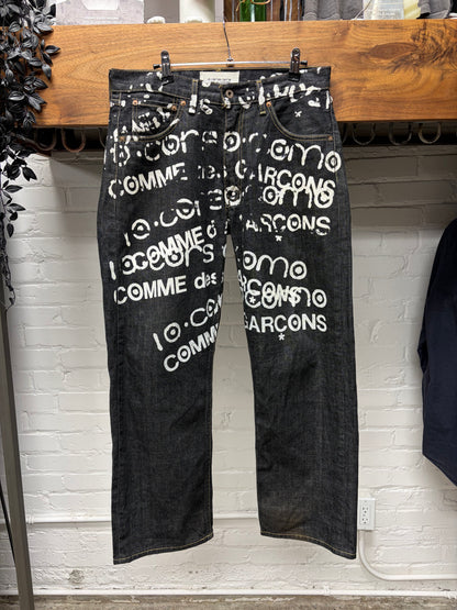 2007 Junya Watanabe x Corso Como x Levi’s ‘503’ Hand Painted Black Bootcut Denim