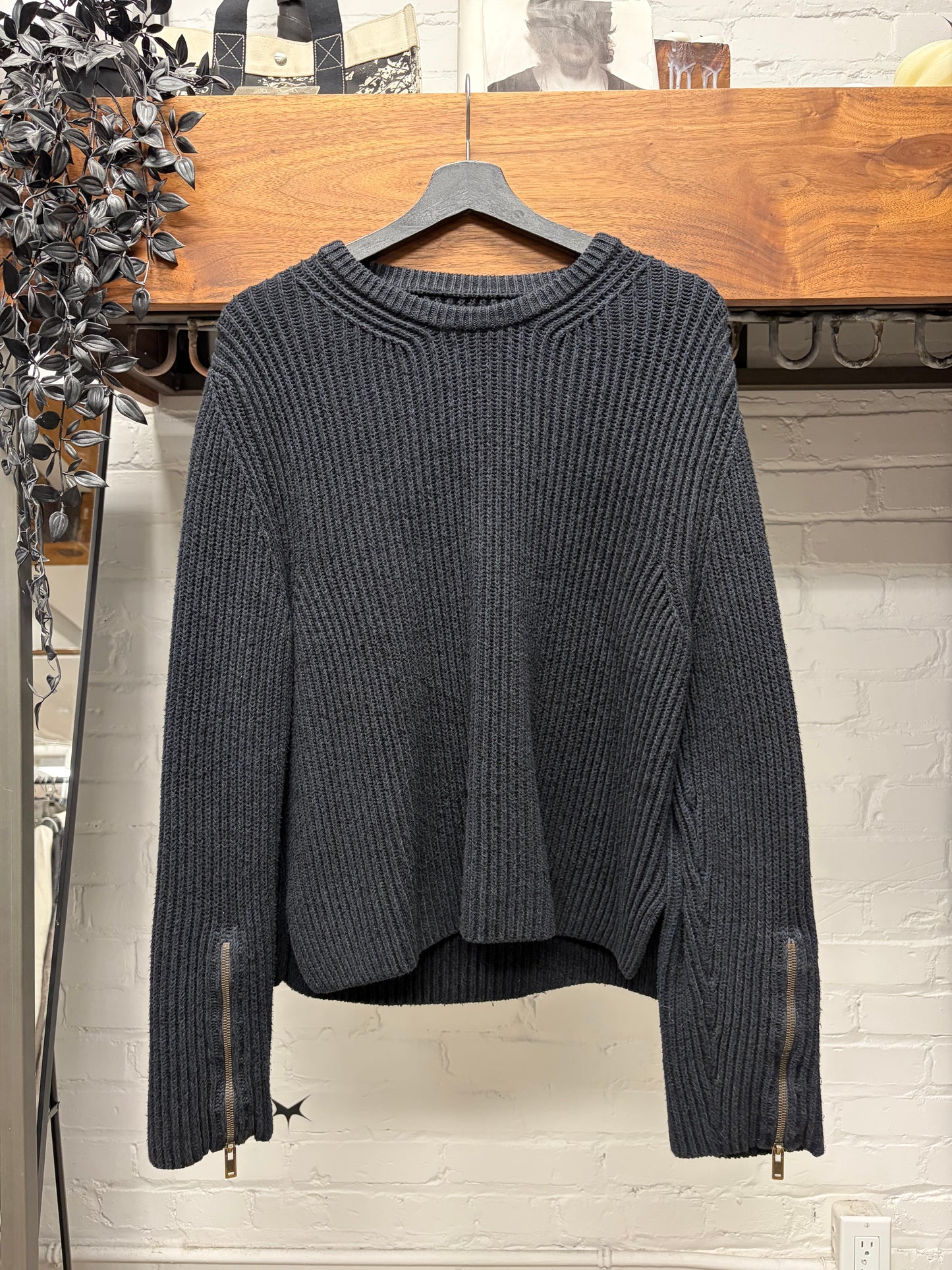 SS2017 Maison Margiela ‘Object Dyed’ Black Ribbed Wool Knit Sweater