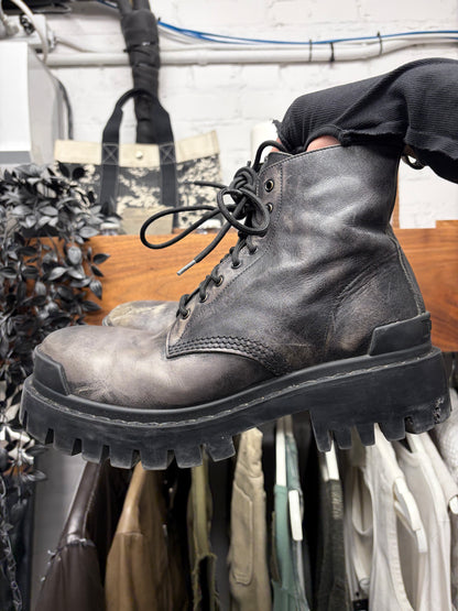 Balenciaga Pre Distressed ‘Strike’ Leather Combat Boots