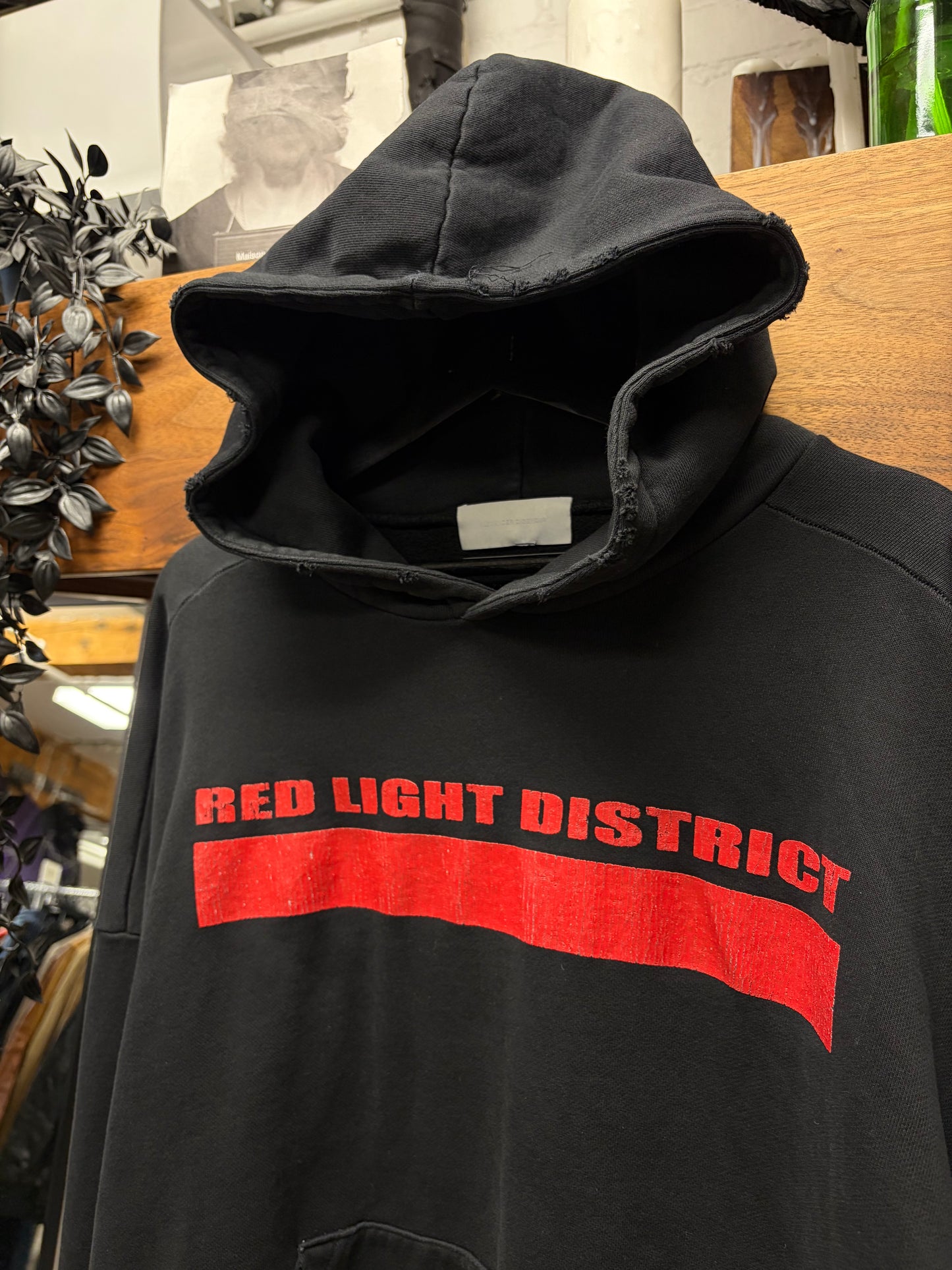 Alexander Digenova ‘Red Light District’ Distressed Black Hoodie