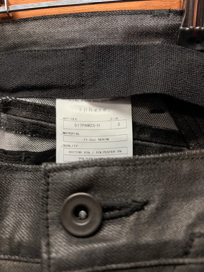AW2015 Julius 11.5oz Waxed Black Skinny Jeans