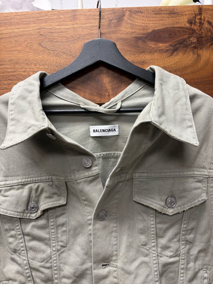 Balenciaga ‘Swing’ Grey Cropped Denim Jacket