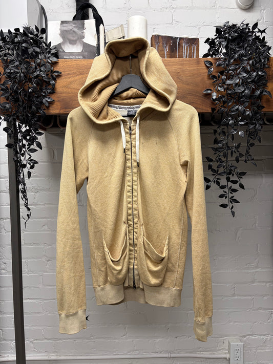 Number (N)ine Tan Brown Zip-Up Waffle Lined Cargo Hoodie