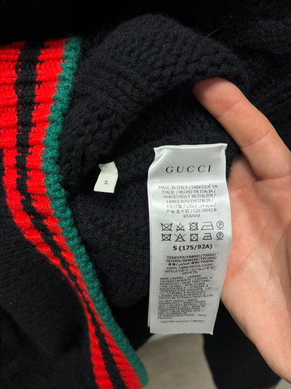 Gucci Cable Wool ‘Striped Logo’ Knit Sweater