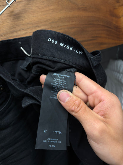 2020 Saint Laurent ‘D02’ Unaltered Black Skinny Jeans
