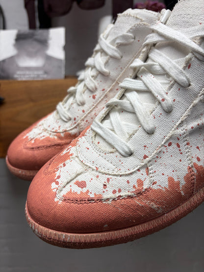 Maison Margiela Red Paint Splatter ‘G.A.T.’ Low Top Sneakers