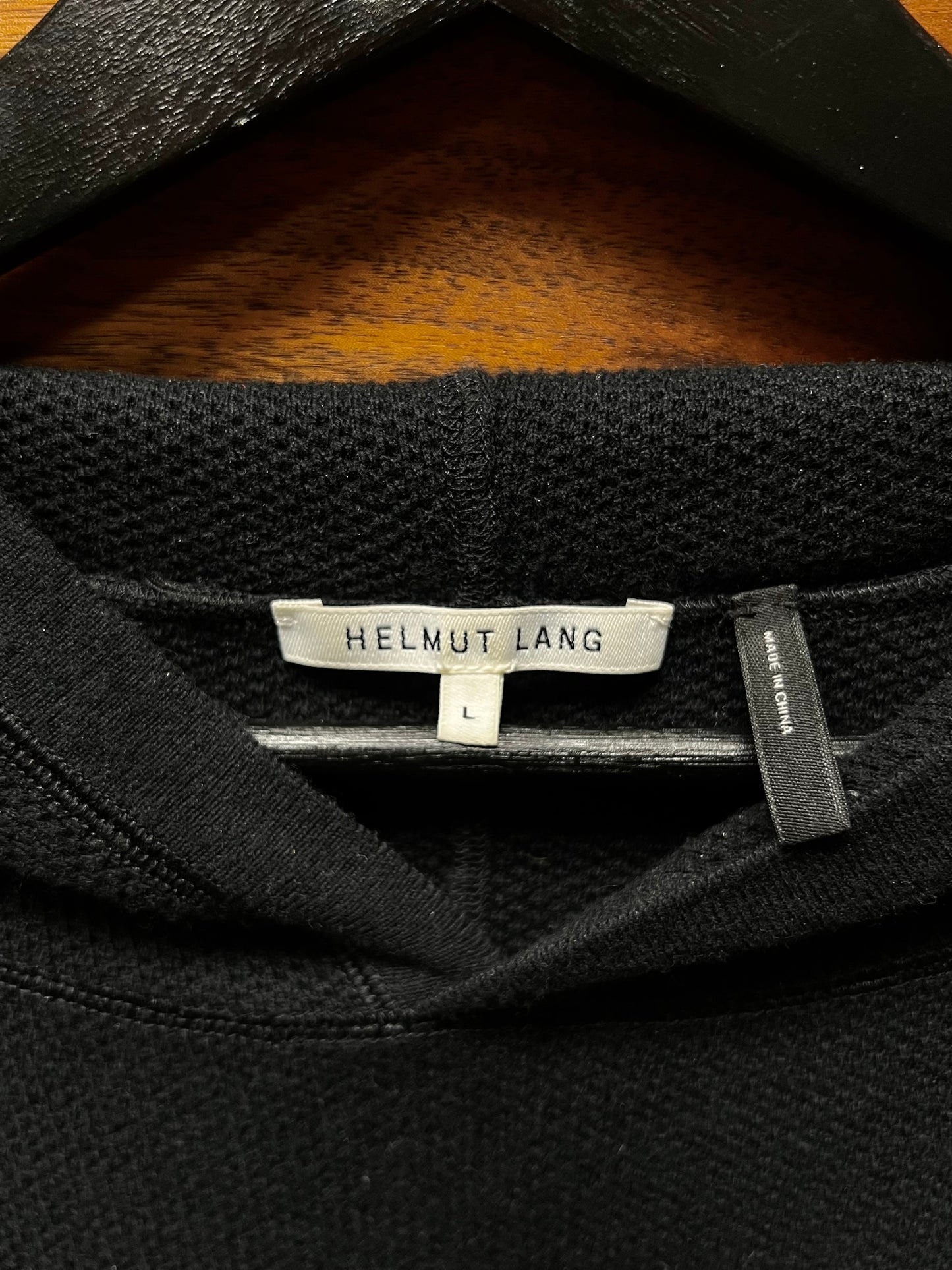 Helmut Lang Black Thermal ‘Bondage’ Hoodie