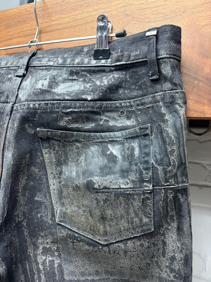 AW2008 Dior Homme ‘Luster’ Waxed Black Skinny Jeans