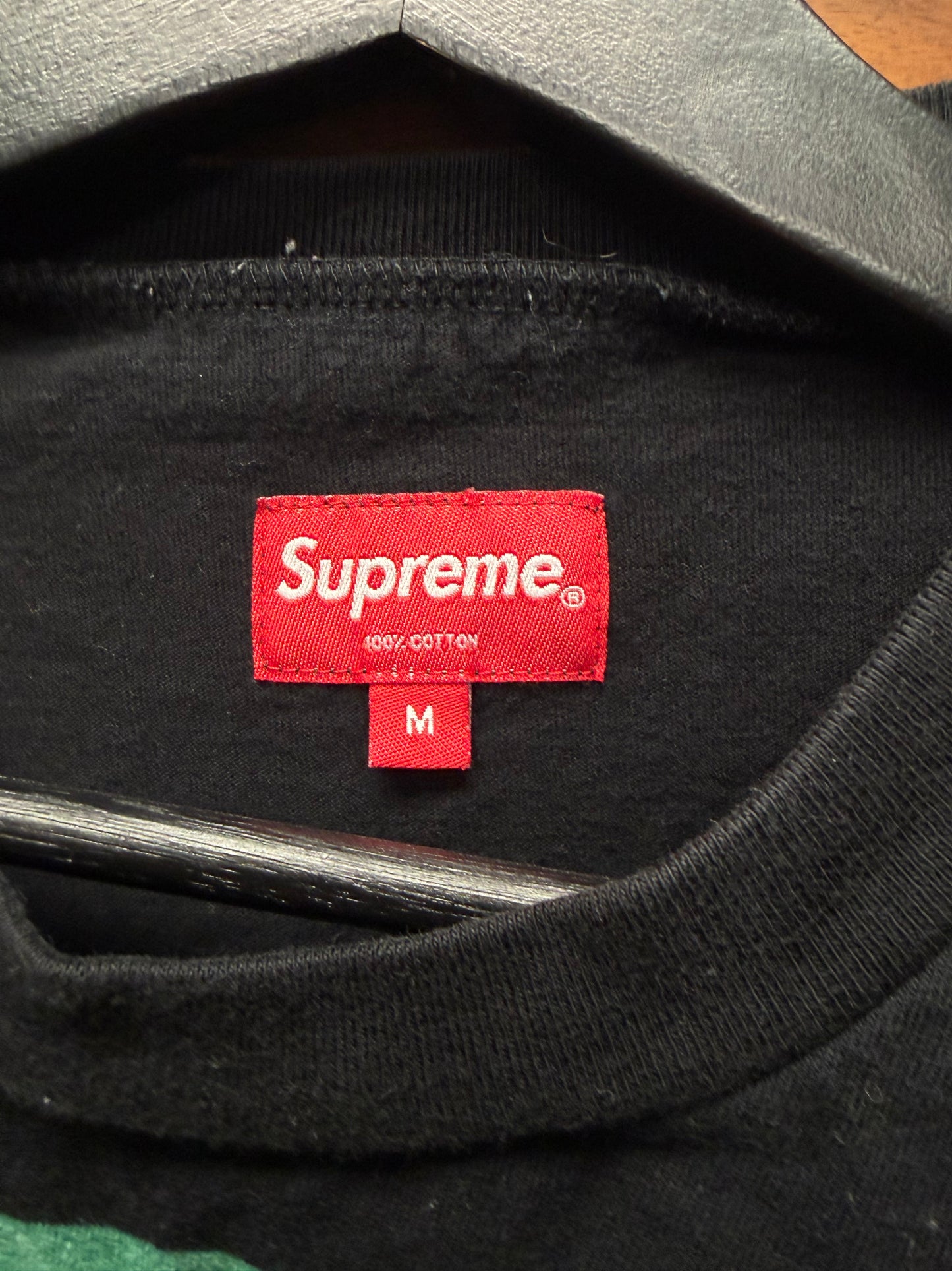 AW2018 Supreme ‘Rugby’ Black/Green Striped Long Sleeve Shirt