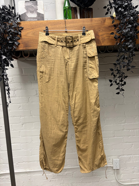 Share Spirit Belted Tan ‘Parachute Cut’ Cargo Pants
