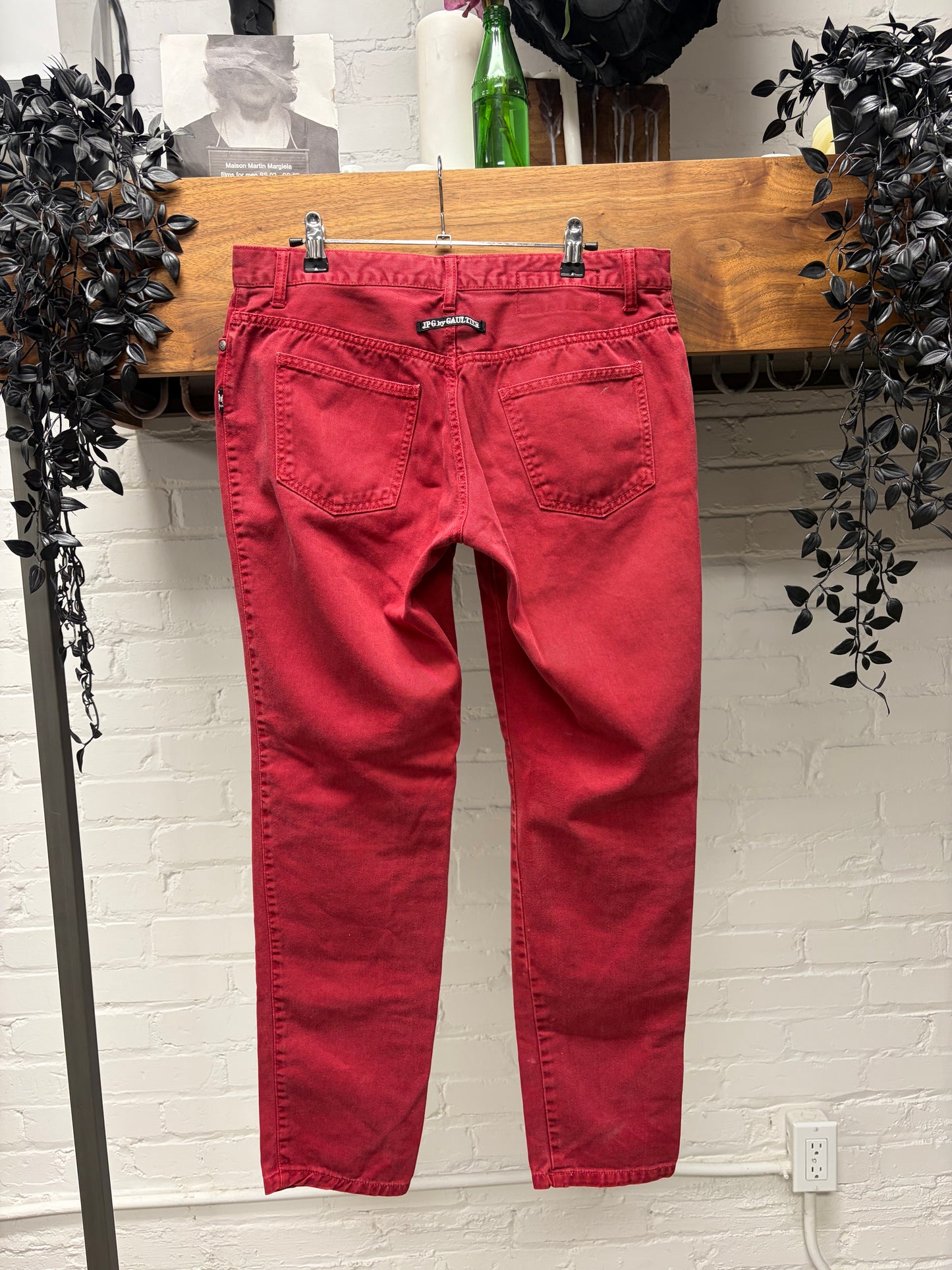 Vintage Jean Paul Gaultier Red Skinny Jeans