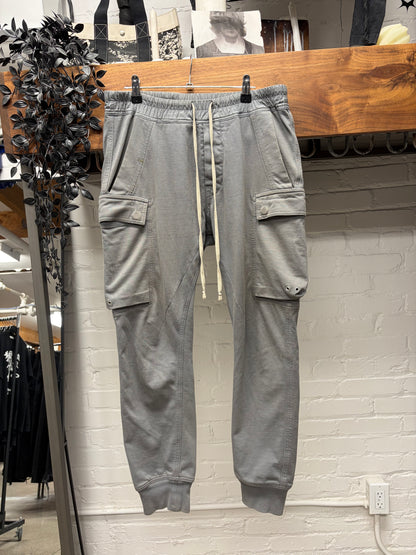 AW2019 Rick Owens ‘Larry’ Blu/Grey Drawstring Cargo Joggers
