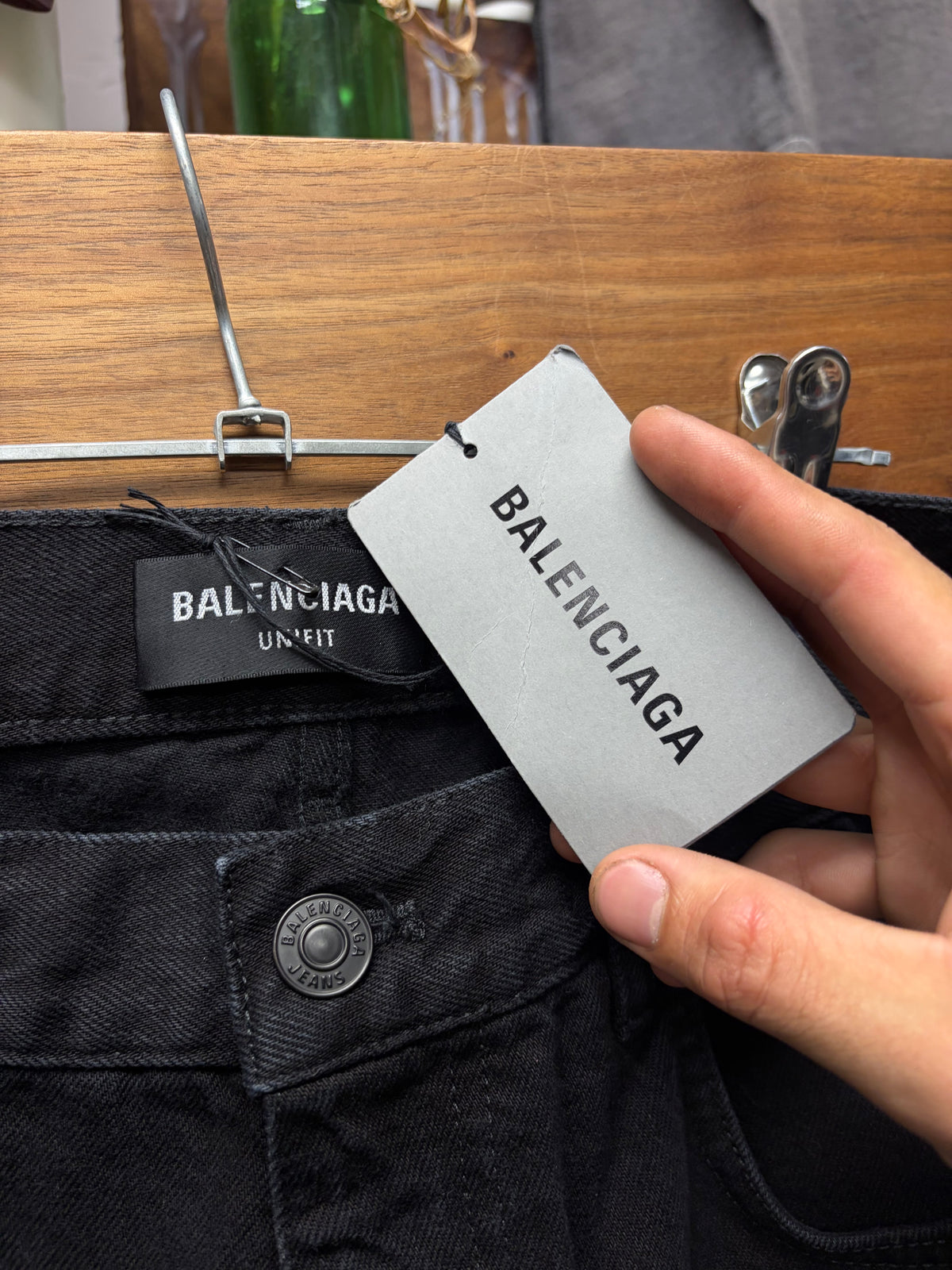 2022 Balenciaga Flat Black Bootcut Denim