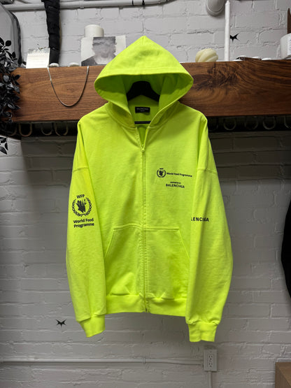 Balenciaga ‘World Food Programme’ Neon Zip Up Hoodie