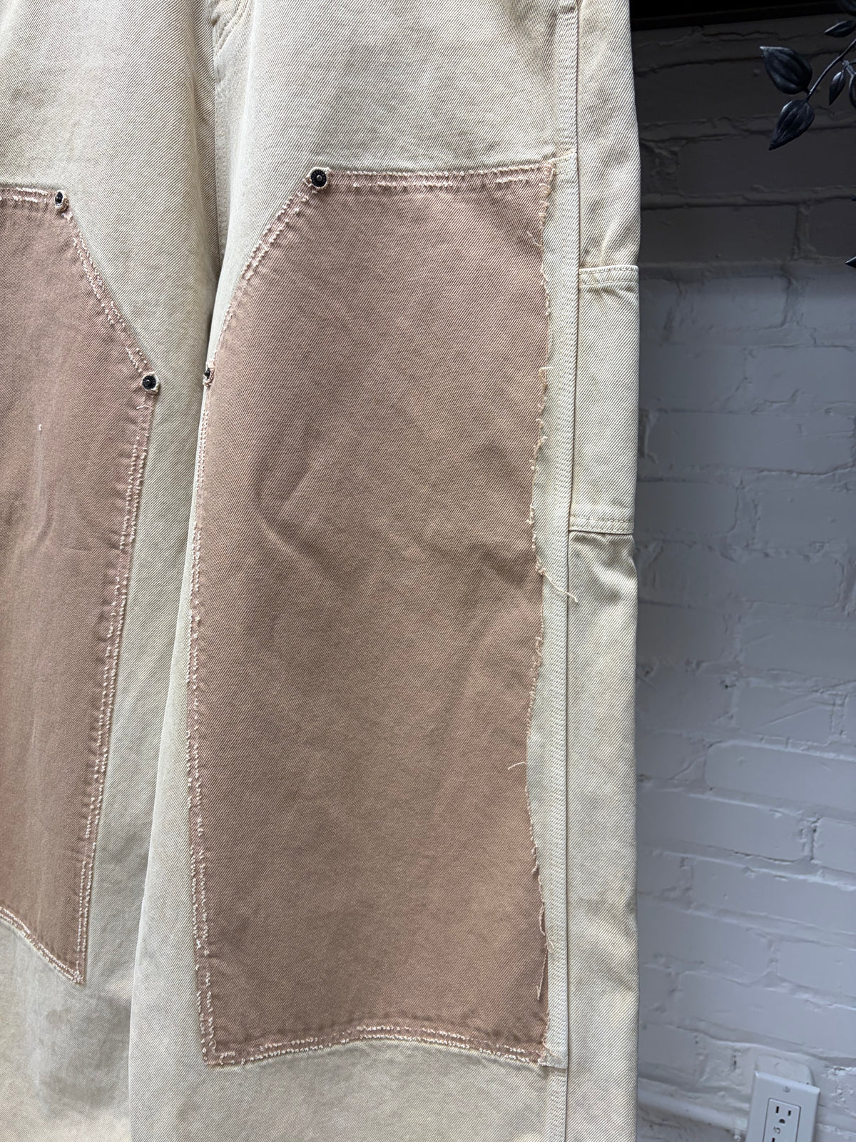 2025 Balenciaga Two Tone ‘Double Knee’ Carpenter Wide Leg Denim