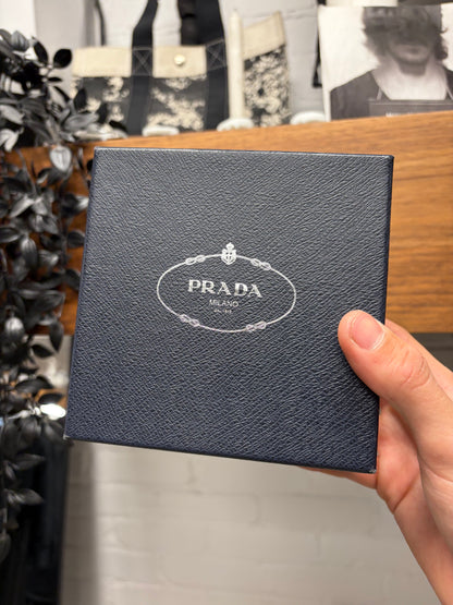 Prada ‘Saffiano’ Embossed Logo Black Nylon Tie