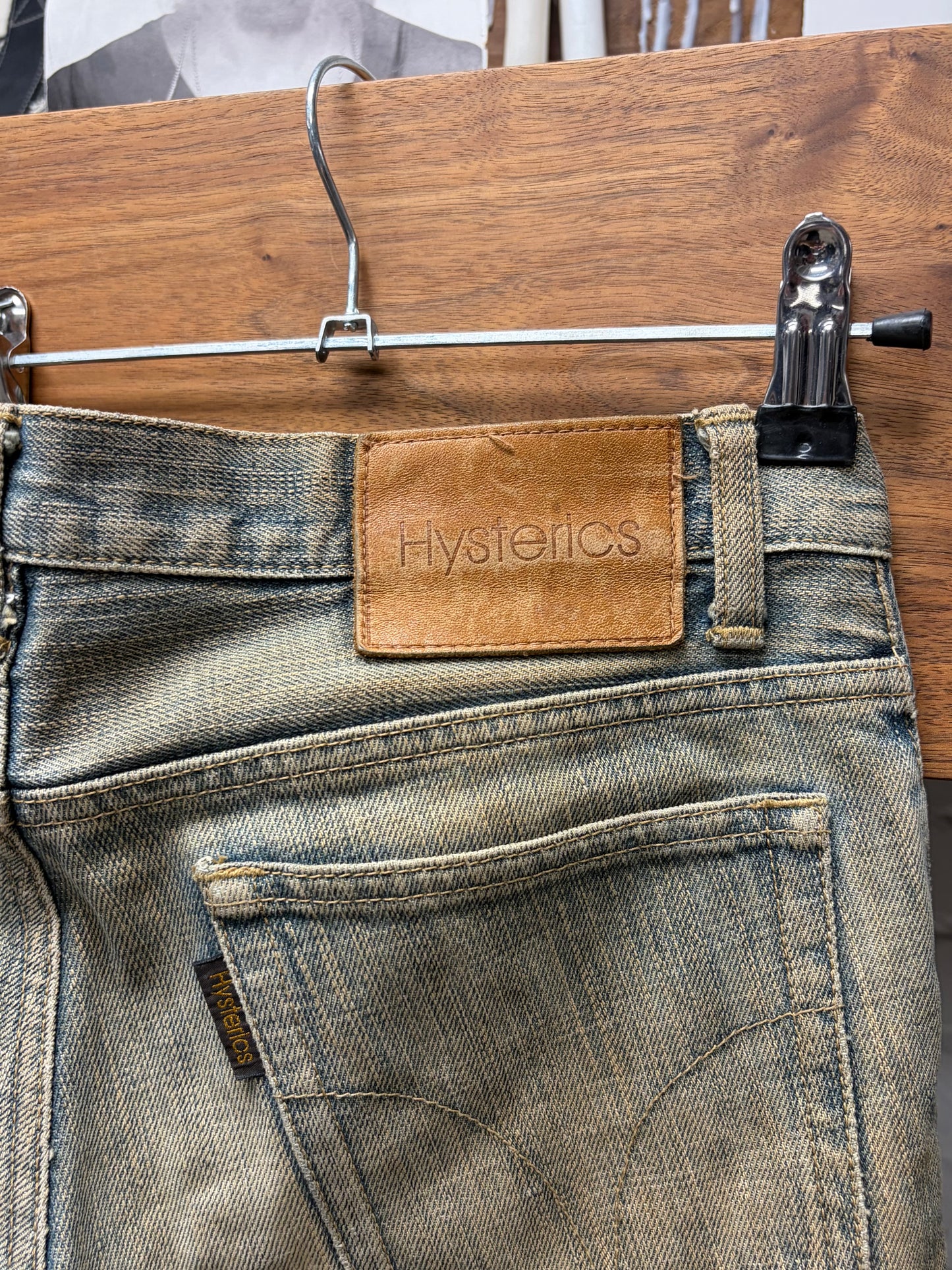 Hysteric Glamour Dirt Washed Blue Flared Leg Denim