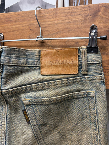 Hysteric Glamour Dirt Washed Blue Flared Leg Denim