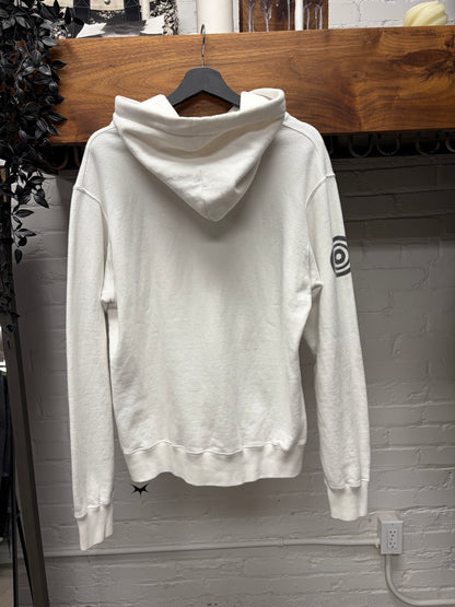 AW2020 Undercover ‘Fallen Man’ Arrow Rain White Graphic Hoodie