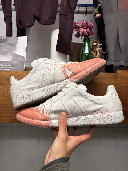 Maison Margiela Red Paint Splatter ‘G.A.T.’ Low Top Sneakers