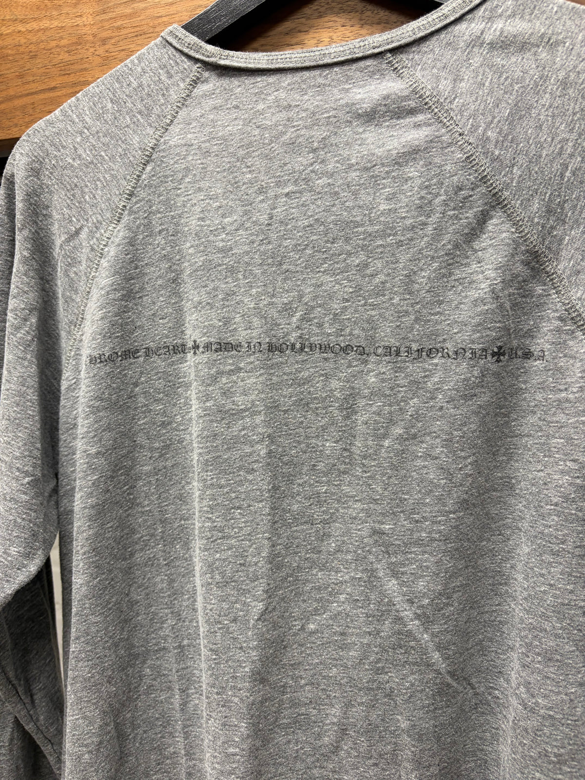 Chrome Hearts Plus Cross ‘Flooded Sleeve’ Grey Henley Cotton Shirt