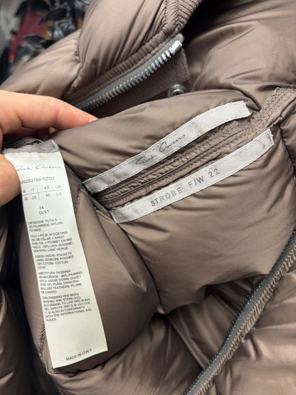 AW2022 Rick Owens ‘Strobe’ Dust Flight Quilted Jacket