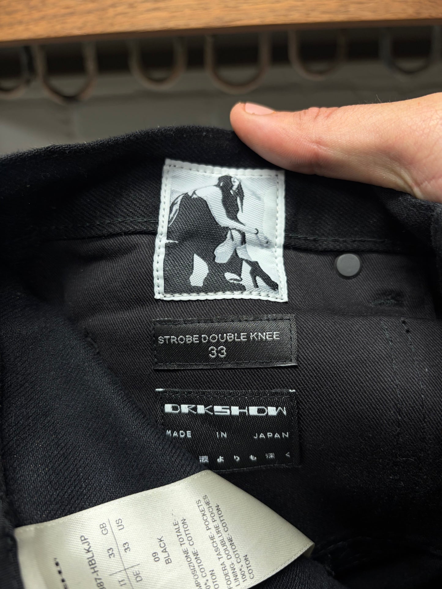 Rick Owens 16oz Japanese Denim ‘Strobe Double Knee’ Black Carpenter Jeans