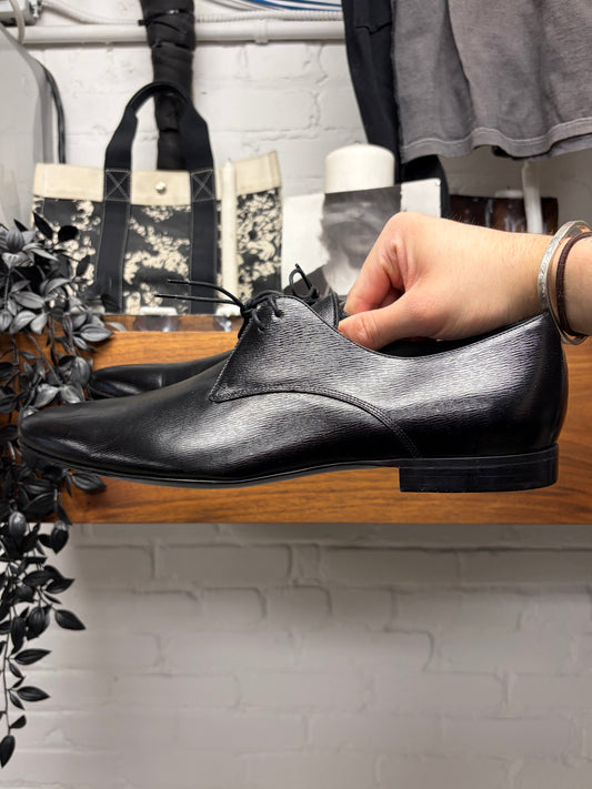 Burberry Wingtip Polished Black Leather Dress Shoes