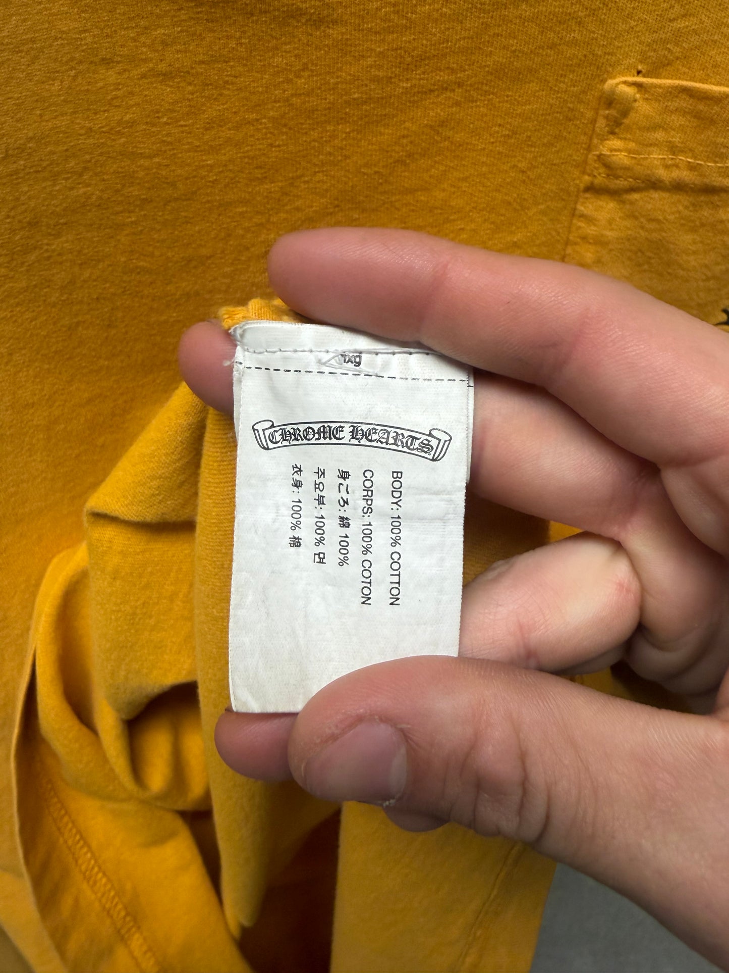 Chrome Hearts Yellow ‘Script Logo’ Long Sleeve Shirt