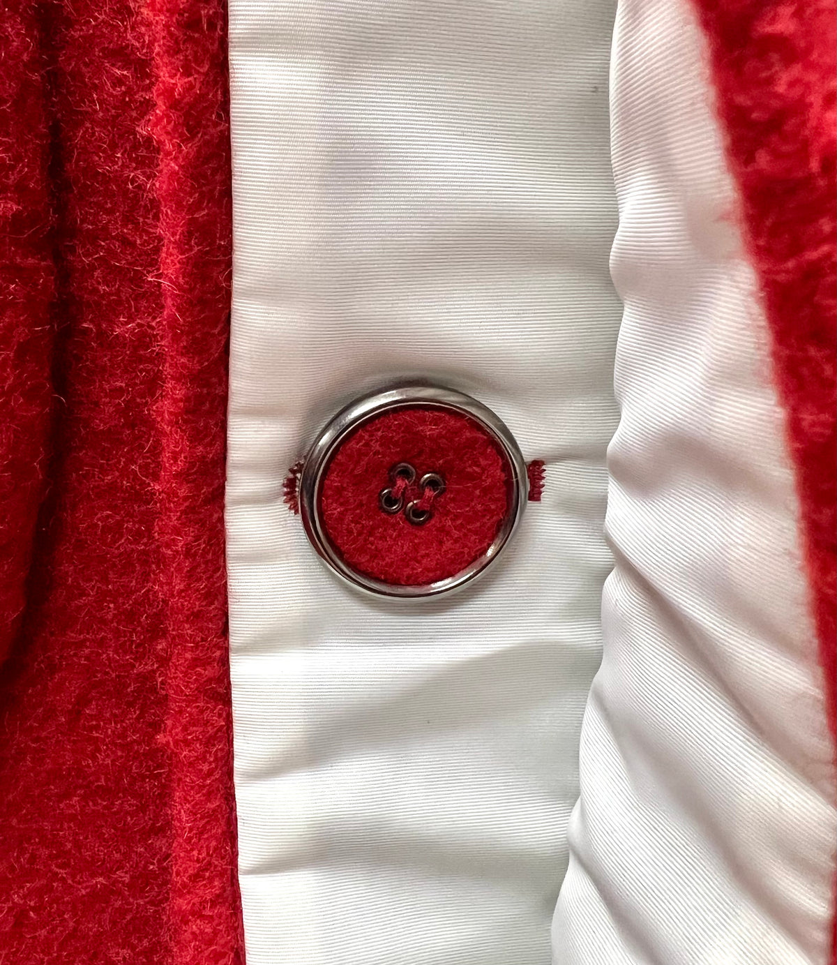 Raf Simons Cherry Red Wool Full Length Trench Coat