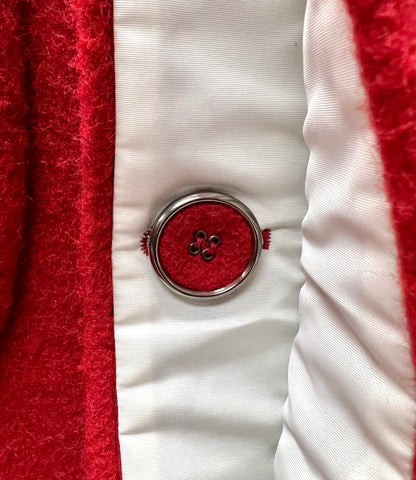 Raf Simons Cherry Red Wool Full Length Trench Coat