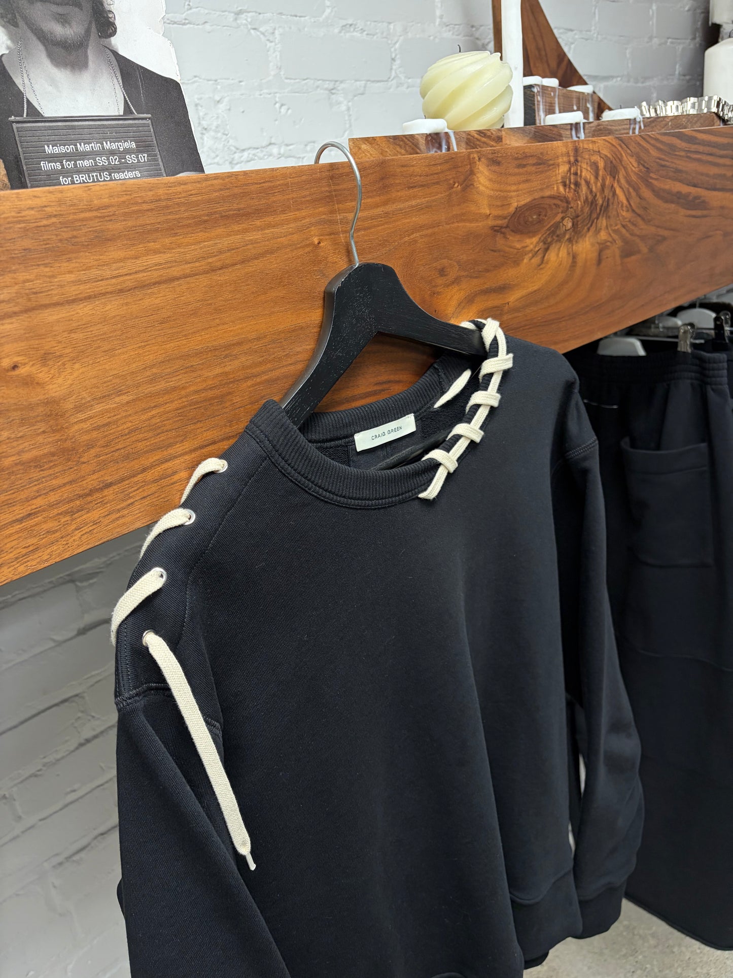Craig Green ‘Rope Lace’ Black Crewneck Sweatshirt