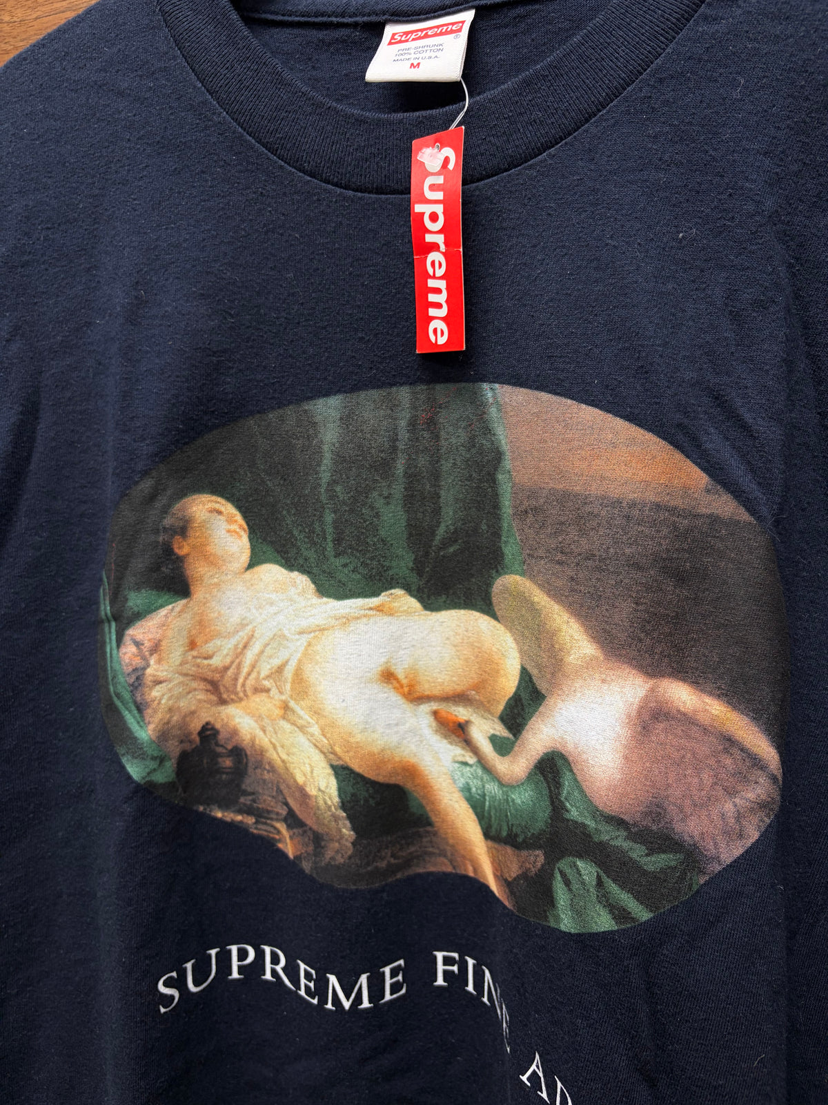 SS2019 Supreme ‘Leda & the Swan’ Navy Blue Graphic T-Shirt