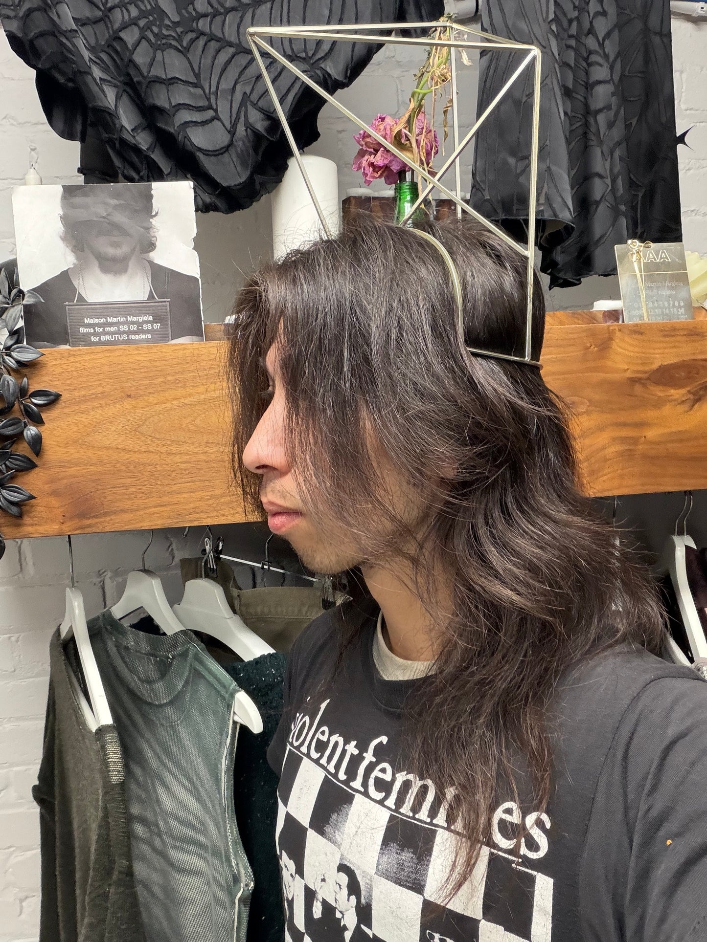 SS2019 Rick Owens ‘Babel’ Silver Tone Metal ‘Runway’ Sculptural Headpiece